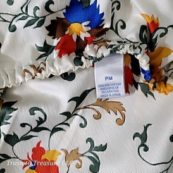 Cabernet Sleepwear Pajama Long Sleeve Set PM Cream Embroidered - Picture 7 of 8